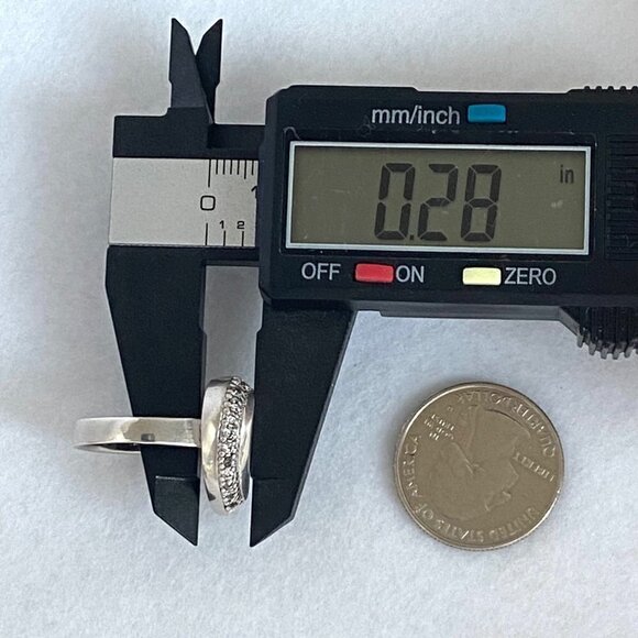 Sterling Silver 925 Cubic Zirconia Polished Modernist Asymmetric Heart Ring 6.75 - Picture 15 of 16